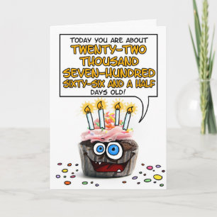 Happy Birthday Cupcake - 62 years old Card