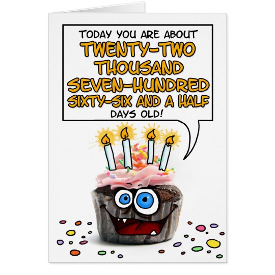 Happy Birthday Cupcake - 62 years old Card