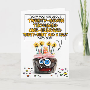 Happy Birthday Cupcake - 74 years old Card