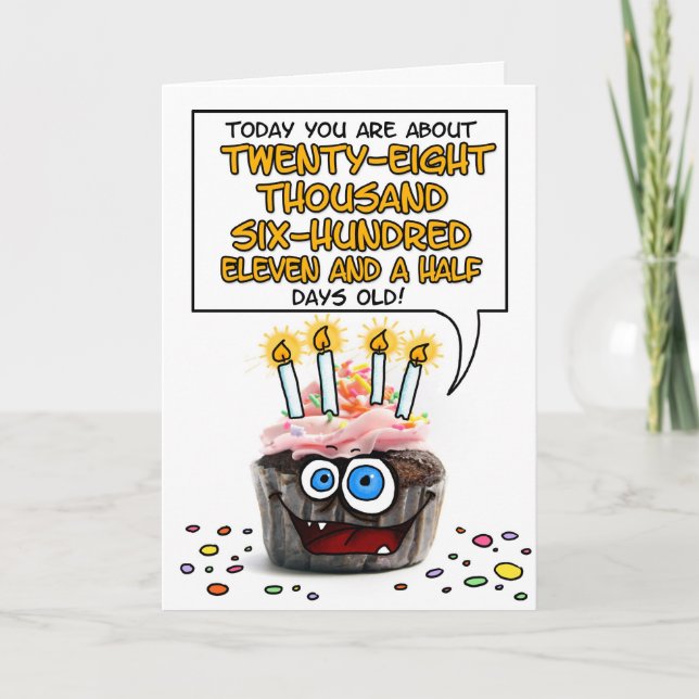 Happy Birthday Cupcake - 78 years old Card (Front)