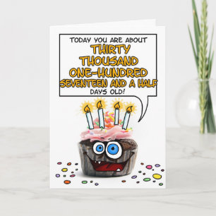 Happy Birthday Cupcake - 82 years old Card