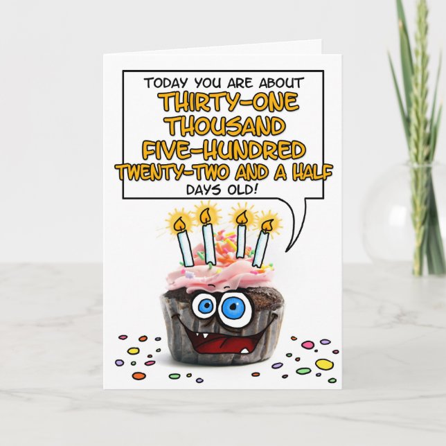 Happy Birthday Cupcake - 86 years old Card (Front)