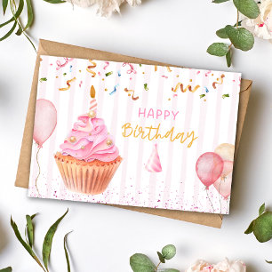 Happy Birthday Cupcake Birthday Card