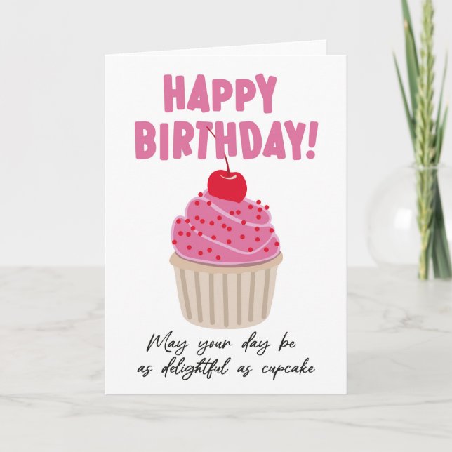 Happy Birthday Cupcake Card (Front)