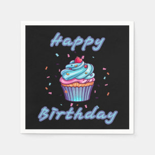 Happy Birthday Cupcake Confetti 3 Ply Napkins