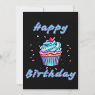 Happy Birthday Cupcake Confetti Invitation