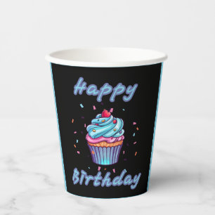 Happy Birthday Cupcake Confetti Paper Cups