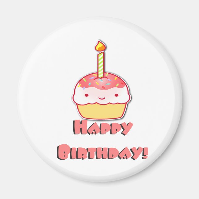 Happy Birthday Cupcake Magnet (Front)