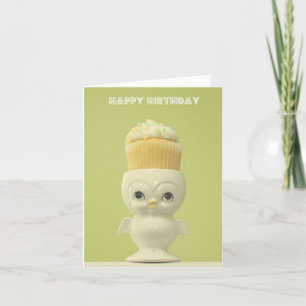 Happy Birthday Cupcake Owl Card