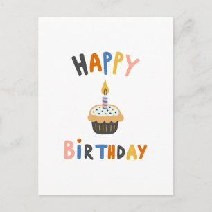 Happy Birthday cupcake Postcard