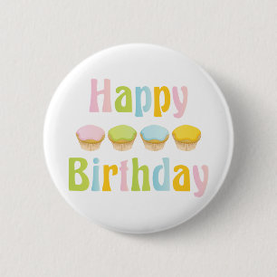 Happy Birthday Cupcakes 6 Cm Round Badge