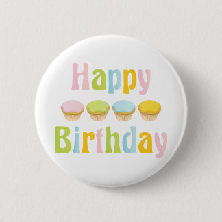 Happy Birthday Cupcakes 6 Cm Round Badge