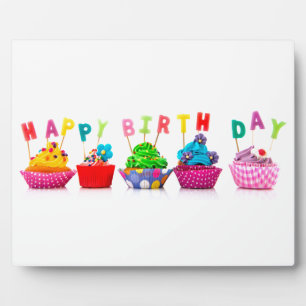 Happy Birthday Cupcakes Plaque