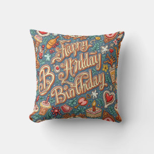 happy birthday cushion pillow