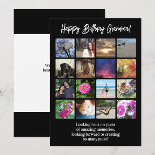 Happy Birthday Custom 16 Photo Picture Collage Card