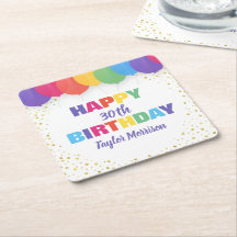 Happy Birthday Custom Age Name Colourful Balloons