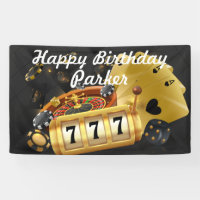 Happy Birthday Custom Casino Party Black Gold