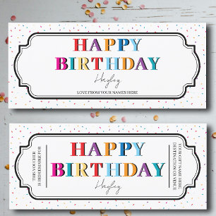 Happy Birthday Custom Gift Certificate Voucher