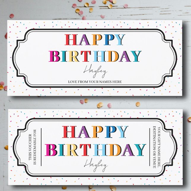 Happy Birthday Custom Gift Certificate Voucher (Happy Birthday Custom Gift Certificate Voucher)