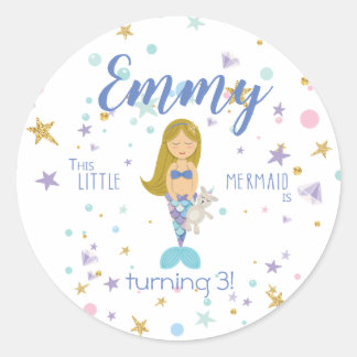 Happy Birthday Custom Little Mermaid Stickers
