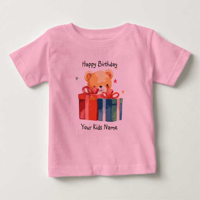 Happy Birthday Custom name Baby T-Shirt (Front)