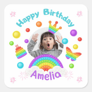 happy birthday custom name kids sticker