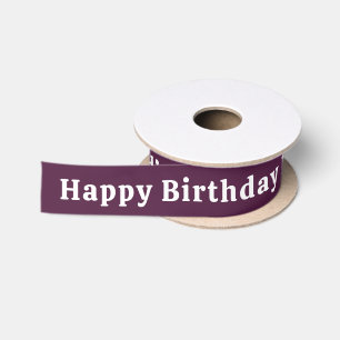 Happy Birthday Custom Name Personalised Satin Ribbon