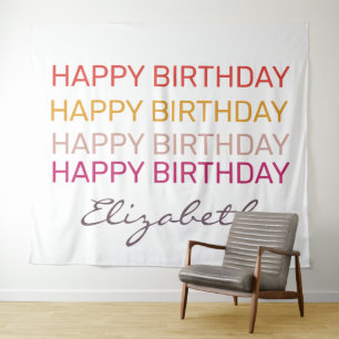 Happy Birthday custom name Tapestry