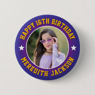 Happy Birthday Custom Photo Cool Personalised 6 Cm Round Badge