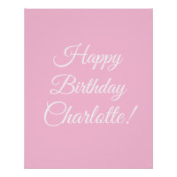 Happy Birthday custom script name text light pink