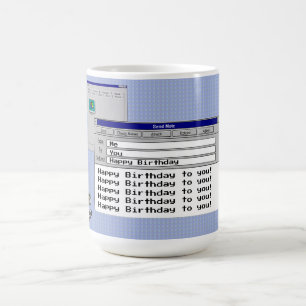 Happy Birthday Custom Windows 95 Computer Theme Coffee Mug