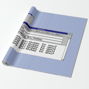Happy Birthday Custom Windows 95 Computer Theme   Wrapping Paper