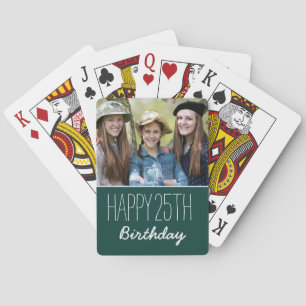 Happy Birthday Custom Year And Photo Personalised  Playing Cards