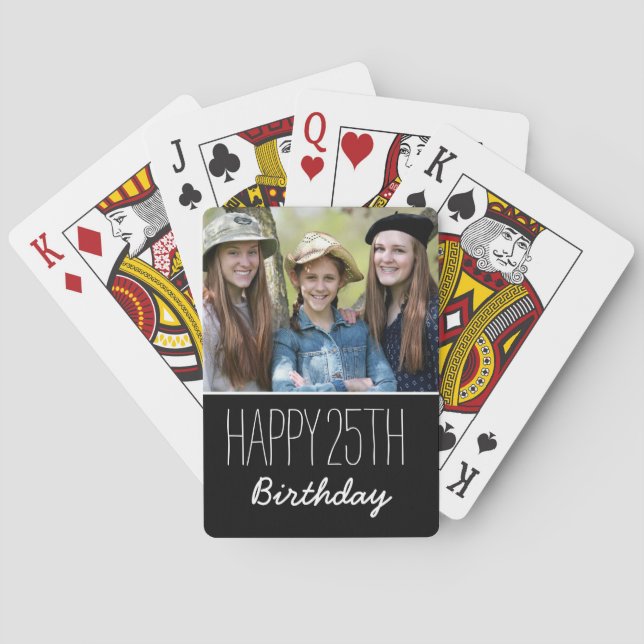 Happy Birthday Custom Year And Photo Personalized Playing Cards (Back)