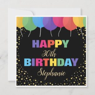 Happy Birthday Custom Year Name Colorful Balloons