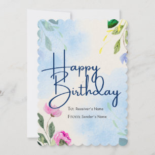 Happy Birthday Customisable Digital Greeting Card