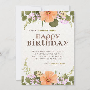 Happy Birthday Customisable Digital Greeting Card