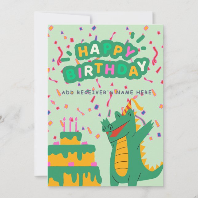 Happy Birthday Customisable Digital Greeting Card (Front)