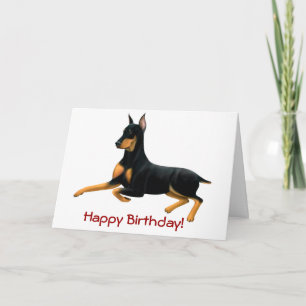 Happy Birthday Customisable Doberman Dog Card