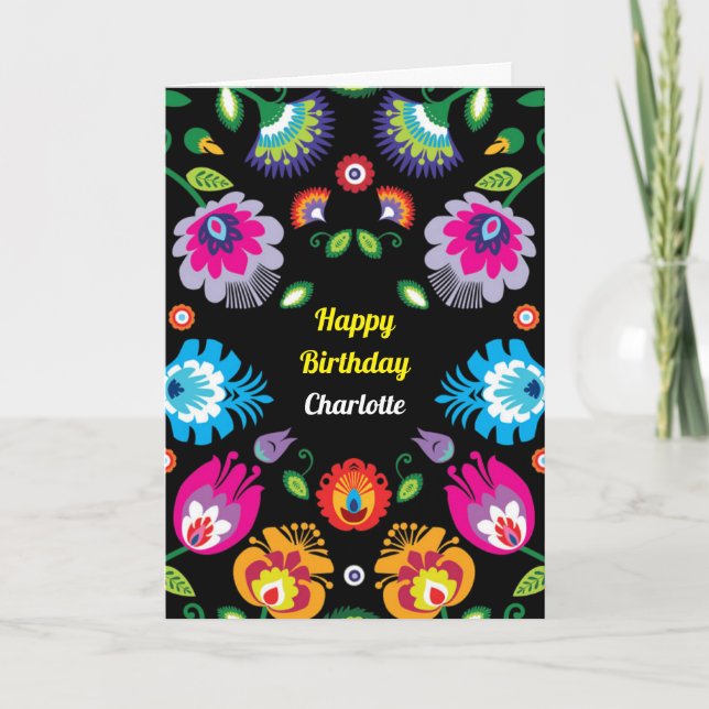 🌺Happy Birthday customisable folklore card (Front)