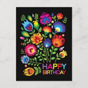 Happy Birthday customisable folklore postcard
