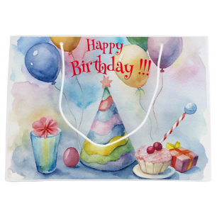 Happy Birthday!! Customisable  Large Gift Bag