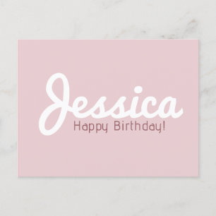 Happy Birthday, Customisable Name   Rose Gold Postcard
