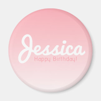 Happy Birthday, Customisable Name | Rose Pink Magnet