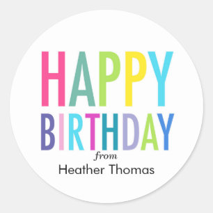 Happy Birthday Customisable Stickers for Gifts