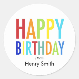 Happy Birthday Customisable Stickers for Gifts