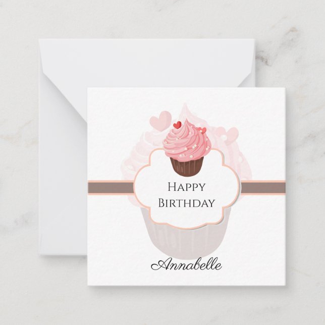 Happy Birthday | Customised | Cupcake and Sweets Card (Front)