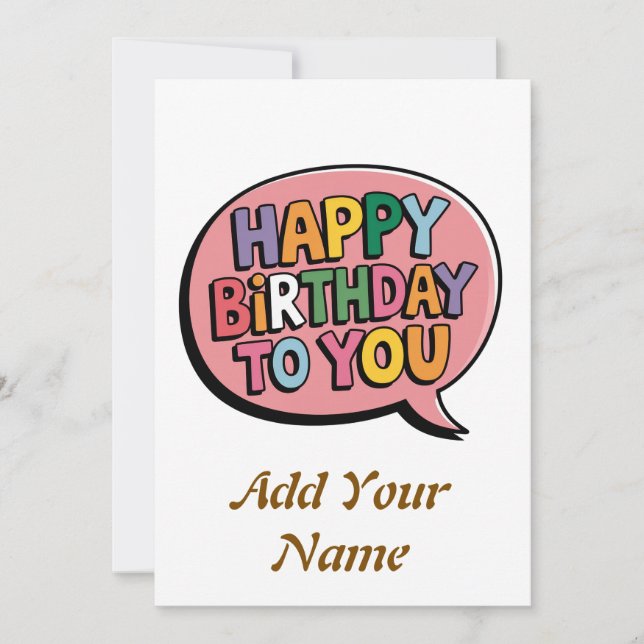 Happy birthday customizable card  (Front)