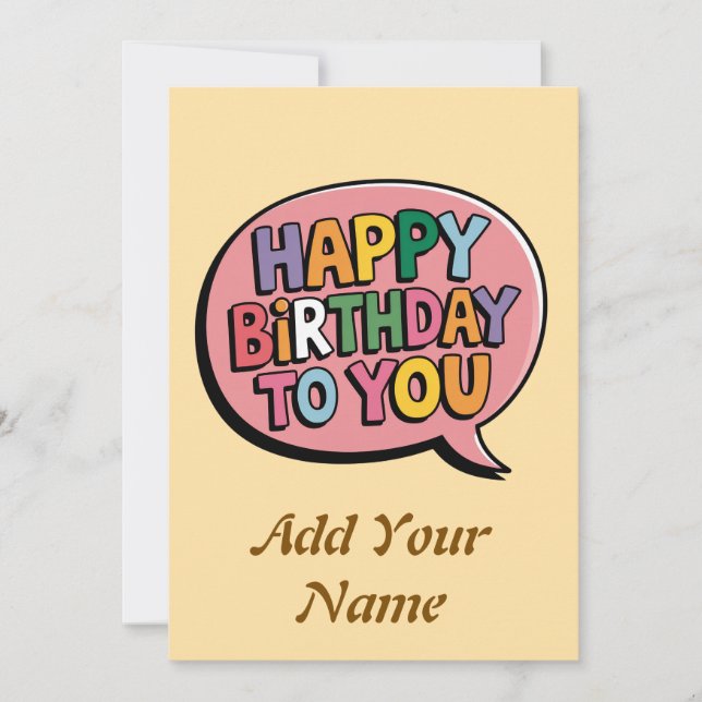 Happy birthday customizable card  (Front)