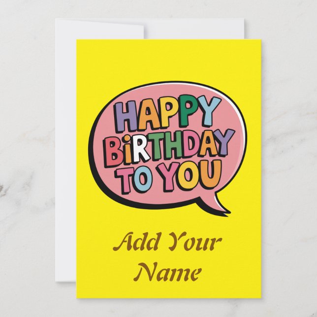 Happy birthday customizable card  (Front)